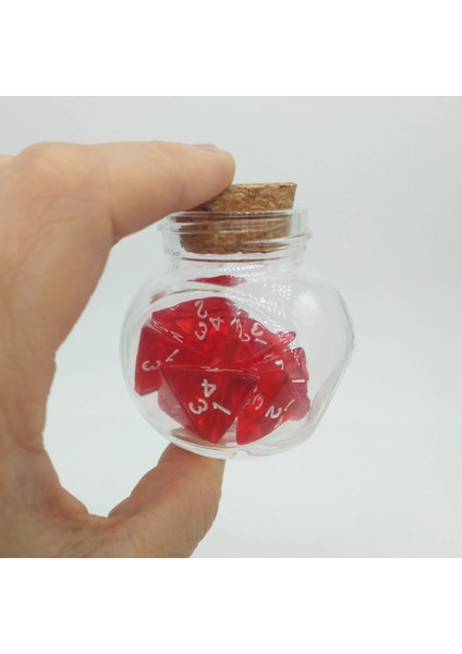 10 Adet D4 Stili Tıtans D&d Rol Oynama Oyunu Aksesuarı 10 D4 Zar Cam Kavanozda Şeffaf Kırmızı Güç Şifa Iksiri Yaşam Sayacı Mtg (Yurt Dışından)