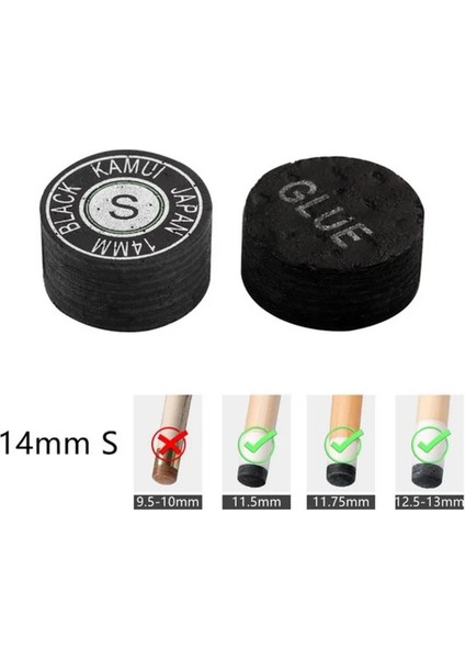 S-14MM Stili Japon Orijinal Ithalat Kamuı Cue Ipuçları Bilardo Bilardo Cue Kamuı Ucu Mh Snooker Ucu Kahverengi Mh Bilardo Aksesuarı (Yurt Dışından)