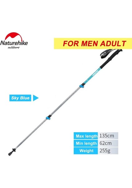 Erkekler Gök Mavisi Tarzı Naturehike Alpenstocks Ultra Hafif Trekking Katlanır Direk Yürüyüş Yürüyüş Sopaları Kamp Ailesi Alpenstocks (Yurt Dışından)