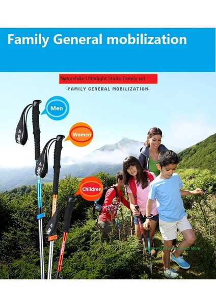 Erkekler Gök Mavisi Tarzı Naturehike Alpenstocks Ultra Hafif Trekking Katlanır Direk Yürüyüş Yürüyüş Sopaları Kamp Ailesi Alpenstocks (Yurt Dışından)
