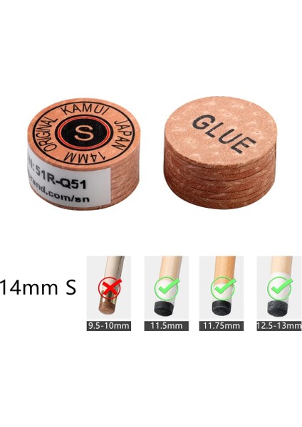 Sarı 14MM S Stili Yeni Orijinal Kamuı Havuz Istaka Ucu Snooker Istaka Ucu Bilardo Cue Ucu Snooker Profesyonel Ucu Bilardo Aksesuarları Japonya'da Yapılan (Yurt Dışından)