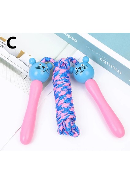 Fare Stili 2m 10COLORS Çocuklar Atlama Ipleri Ahşap Saplı Spor Vücut Geliştirme Fitness Güzel Karikatür Ip Atlama Ipleri (Yurt Dışından)