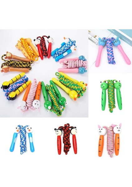 Fare Stili 2m 10COLORS Çocuklar Atlama Ipleri Ahşap Saplı Spor Vücut Geliştirme Fitness Güzel Karikatür Ip Atlama Ipleri (Yurt Dışından) fiyatları