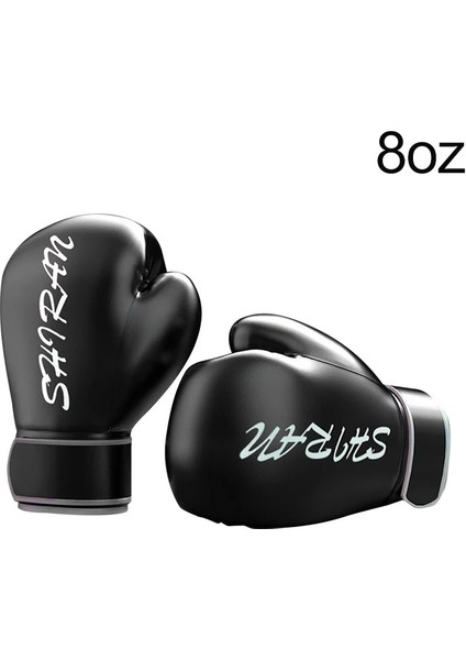 Siyah 8oz Tarzı Kadın Erkek Pu Deri Spor Dövüş Sanatları Çocuklar Boks Eldivenleri Dayanıklı Spor Salonu Ekipmanları Yastıklı Yetişkin Vücut Eğitimi Hediye 8oz 10OZ (Yurt Dışından)