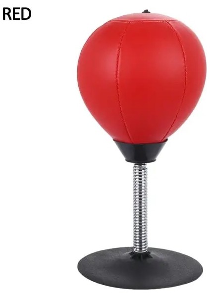 Saf Kırmızı Stil Masa Boks Topu Küçük Eğlenceli Mini Pu Ev Stres Azaltma Ofis Boks Topu Eğlence Spor Mini Boks Topu (Yurt Dışından)