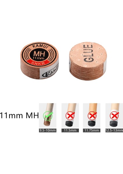MH-11MM-SARI Stil Japon Orijinal Ithalat Kamuı Cue Ipuçları Bilardo Bilardo Cue Kamuı Ucu Mh Snooker Ucu Kahverengi Mh Bilardo Aksesuarı (Yurt Dışından)