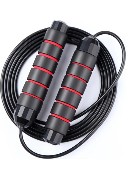 Siyah Kırmızı Çizgili Stil Ayarlanabilir Atlama Ipi Dolaşmayan Fitness Hız Atlama Ipi Rulman Pvc Atlama Kablosu Fitness Ekipmanları (Yurt Dışından) fiyatları