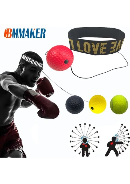 Pu Kırmızı Top Stili Boksör Yükseltme Tepki Kuvveti El Göz Boks Refleks Hız Yumruk Topu Sanda Eğitim Seti Stres Spor Salonu Boks Muay Boks Topu (Yurt Dışından)