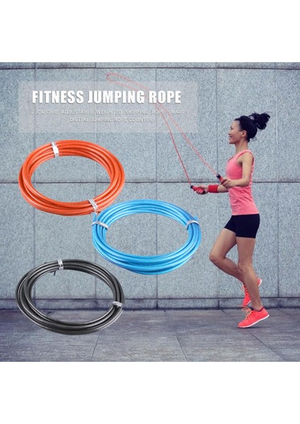 Siyah Stil Dayanıklı Atlama Ipleri Hassas Tasarım Katı 9.84FT Yedek Değiştirilebilir Ip Hız Atlama Atlama Eğitimi Fitness Tel Kablosu (Yurt Dışından) fiyatları