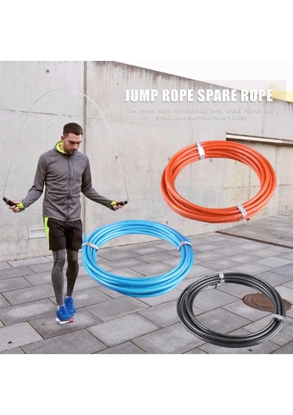 Siyah Stil Dayanıklı Atlama Ipleri Hassas Tasarım Katı 9.84FT Yedek Değiştirilebilir Ip Hız Atlama Atlama Eğitimi Fitness Tel Kablosu (Yurt Dışından) fırsatları