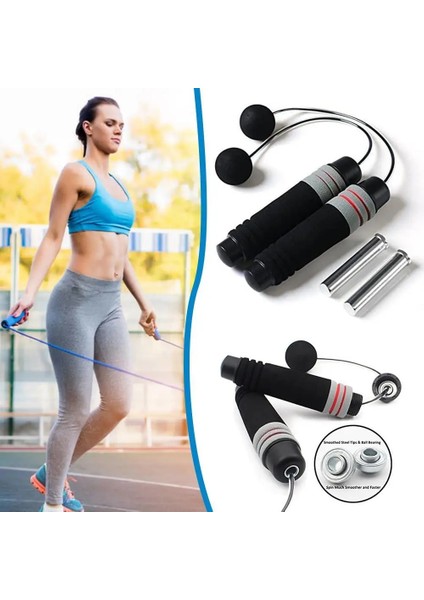 Siyah Stil Taşınabilir Akülü Rulman Ipi Atlama Ev Sporları ve Fitness Ekipmanları Egzersiz Pvc Kablosuz Atlama Ipi Hız Crossfit (Yurt Dışından) fırsatları