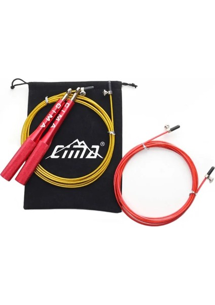 Sarı Tarzı ile Kırmızı Cıma Yeni Atlama Ipleri Çelik Tel Profesyonel Rulman Atlama Ipi Crossfit Boks Spor Salonu Fitness Eğitim Taşıma Çantası ile Metal Kablo (Yurt Dışından)