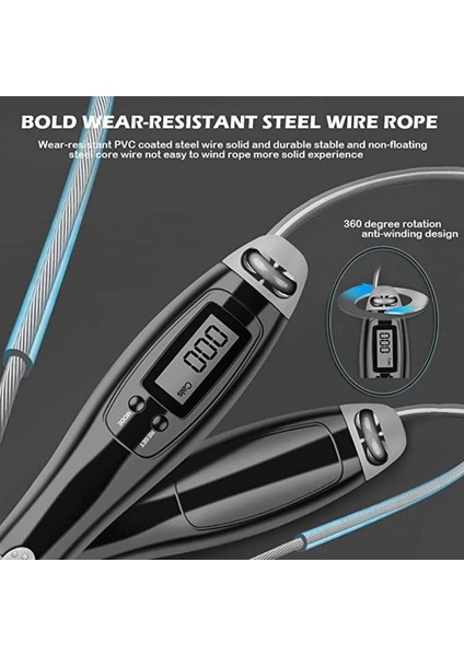 Sayaç Ip Atlama Ipi 3 Stili NEW1PC Dijital Kablosuz Kalori Sayacı Atlama Ipi Spor Ağırlıkları Egzersiz Fitness Vücut Geliştirme Dijital ile Akülü Atlama Ipleri (Yurt Dışından) fırsatları