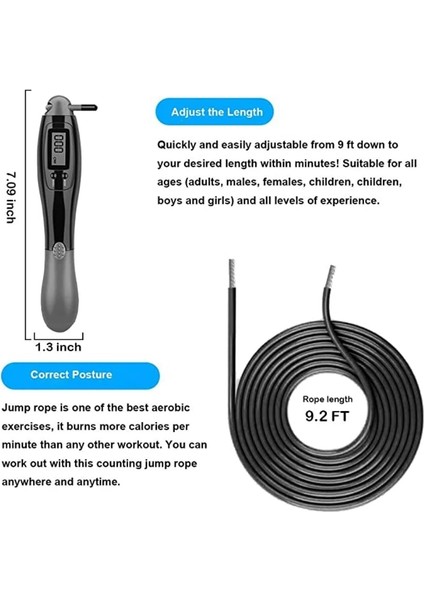 Sayaç Ip Atlama Ipi 3 Stili NEW1PC Dijital Kablosuz Kalori Sayacı Atlama Ipi Spor Ağırlıkları Egzersiz Fitness Vücut Geliştirme Dijital ile Akülü Atlama Ipleri (Yurt Dışından) indirimleri