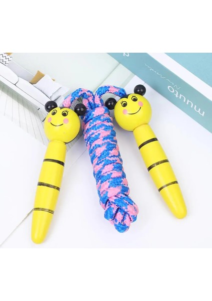 Sarı Stil Ahşap Saplı 6.6ft Ip Atlama Ipi Çocuklar Örgülü Dolaşmayan Kablo Eğlence ve Fitness Için Ip Atlama Ipi Çocuklar (Yurt Dışından)