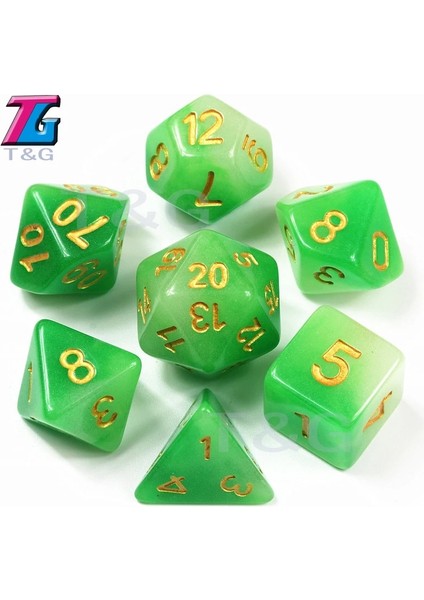Yeşil Stil Yeni Geldi 7pclot Yüksek Li Karışık Renkli Karanlıkta Glow, Dnd D% Için Zar Seti Rpg Masa Oyunu (Yurt Dışından)