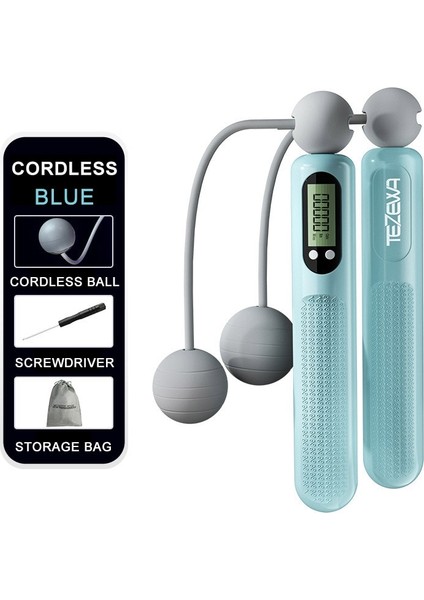 Akülü Top Mavi Tarzı Profesyonel Ip Atlama Ipleri Spor Atlama Ipi Akıllı Elektronik Sayma Ev Vücut Geliştirme Taşınabilir Fitness Ekipmanları Unisex (Yurt Dışından)