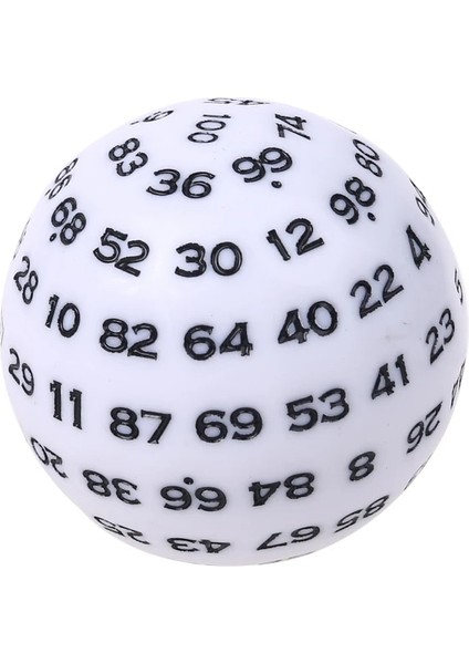 Beyaz Stil Ded Çokyüzlü Zar D100 Masa Tahtası Rol Yapma Oyunu Için Çok Taraflı Akrilik Zar (Yurt Dışından)