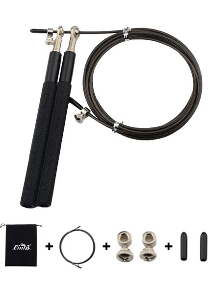 Siyah Set Stili Rulman Atlama Ipleri Crossfit Çelik Tel Hız Boks Atlama Atlama Eğitimi Fiziksel Çeviklik Gym Fitness Egzersiz Aksesuarları (Yurt Dışından)