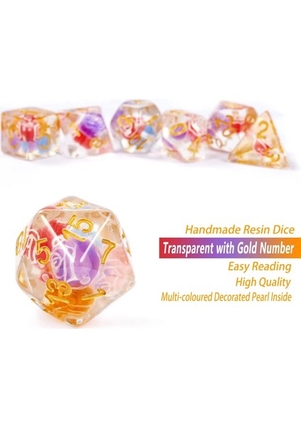 Stili Temizle Zindanlar ve Ejderhalar Için Organze Çantalı Olyhedral Reçine Zar Seti Dnd Rol Yapma Oyunları ve Masa Oyunu (Yurt Dışından) fırsatları