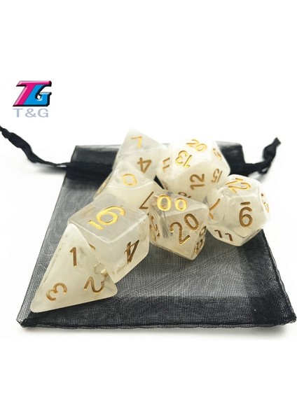 Mavi Stil Çok Yeni!!! Et Yeni Zar Çokyüzlü Bulutsusu Dnd Oyunu Artı Pouch Çanta D4 D6 D8 D10 D12 D20 Zar Seti Hediye Oyuncak Oyun Zar (Yurt Dışından)