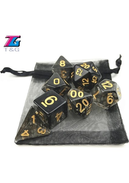 Mavi Stil Çok Yeni!!! Et Yeni Zar Çokyüzlü Bulutsusu Dnd Oyunu Artı Pouch Çanta D4 D6 D8 D10 D12 D20 Zar Seti Hediye Oyuncak Oyun Zar (Yurt Dışından)