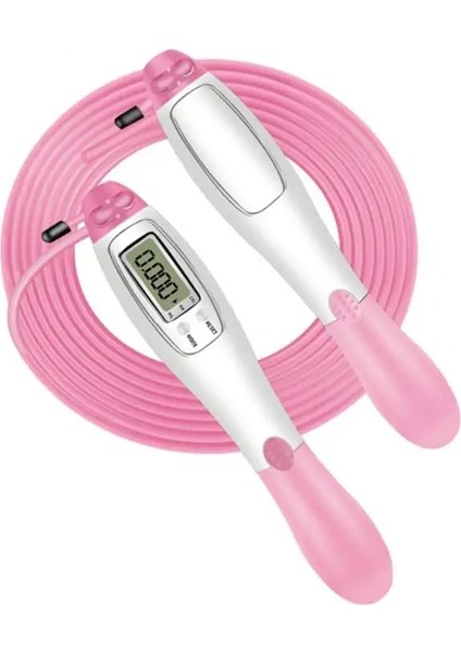08-Pembe Kablolu Stil Çift Amaçlı Ayarlanabilir Atlama Ipi Akıllı Elektronik Sayma Ipi Atlama Sporları Fitness Akülü Çelik Tel Ip Atlama Ipi (Yurt Dışından)