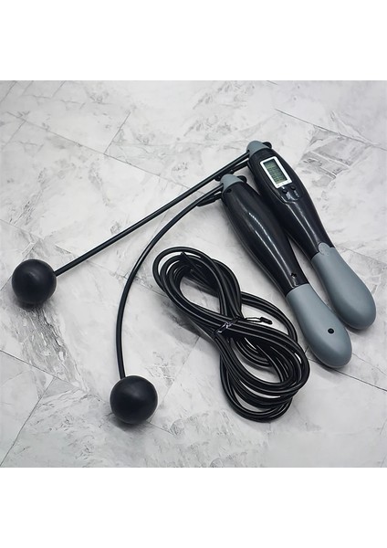 Siyah-Set Tarzı Elektronik Atlama Ipi Seti Akülü Atlama Akıllı Atlama Ipi LCD Ekran Sayma Hız Sayacı Fitness Egzersiz Vücut Geliştirme (Yurt Dışından)