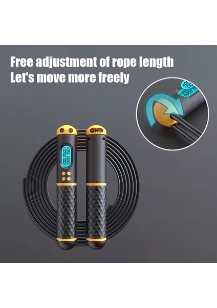 Siyah ve Sarı Stil Elektronik Dijital Atlama Ipi Atlama Ipi Hız Ipi Mma Boks Atlama Eğitimi Kaybetmek Kilo Fitness Ev Spor Salonu Erkekler Kadınlar (Yurt Dışından) fırsatları