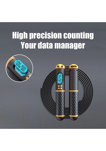 Siyah ve Sarı Stil Elektronik Dijital Atlama Ipi Atlama Ipi Hız Ipi Mma Boks Atlama Eğitimi Kaybetmek Kilo Fitness Ev Spor Salonu Erkekler Kadınlar (Yurt Dışından) indirimleri