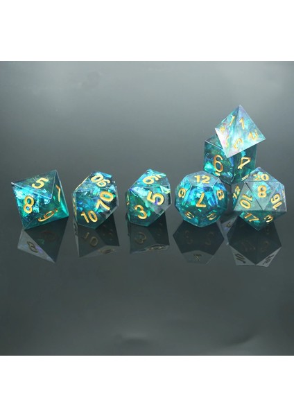B02 Stili El Yapımı Zar Seti Hassas Renkli Keskin Kenarlı Güzel ve D4-D20, Dnd Rpg Hediyelik Tahta Oyunları Üst Sınıf Çokyüzlü (Yurt Dışından)