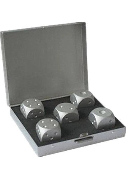 Gümüş Kare Stili Yüksek Li Altın Gümüş Altı Taraflı Nokta D6 Oyun Oynama Zar Seti Opak Zar Bar Pub Kulübü Parti Masa Oyunu Kılıf ile (Yurt Dışından)