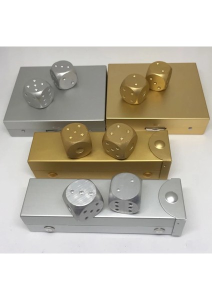 Gümüş Kare Stili Yüksek Li Altın Gümüş Altı Taraflı Nokta D6 Oyun Oynama Zar Seti Opak Zar Bar Pub Kulübü Parti Masa Oyunu Kılıf ile (Yurt Dışından) modelleri