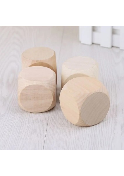 Yeni 5cm 6 Taraflı Boş Ahşap Zar Parti Aile Dıy Oyunları Baskı Oyma Çocuk Oyuncakları (Yurt Dışından)