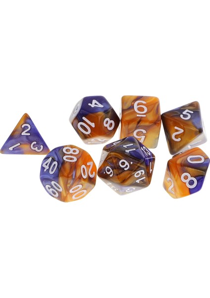 Mor Mavi Tarzı Olyhedral Zar Seti D20 D12 D10 D8 D6 D4 Dnd Rpg Tahta Oyunu Parti Için Eğlenceli Oyun Dices Oynamak (Yurt Dışından) fırsatları