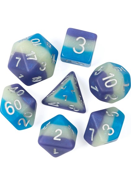 Mor Mavi Gri Tarzı Et Dnd Zar 3 Katmanlar Glitter D&d Zar D4 D6 D8 D10 D% D12 D20 Çokyüzlü Oyunlar Masa Oyunları Için Zar Seti Mtg Rpg (Yurt Dışından)