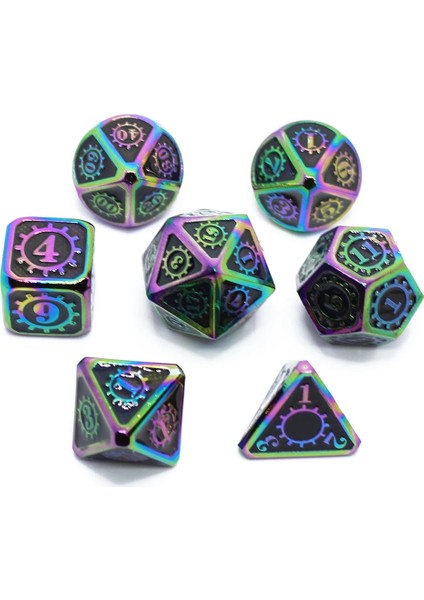 No.99 Tarzı Zar Oyunu Rpg Mtg Masa Oyunları Için Kılıflı 2019 Mekanik Stil Metal Zar D4 D6 D8 D10 D12 D20 Set Dnd Dices (Yurt Dışından) modelleri