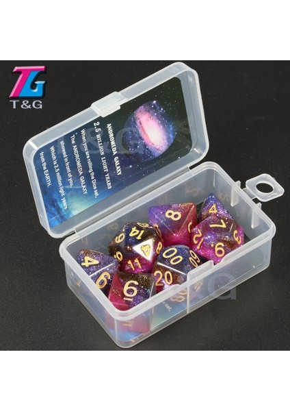 Andromeda Gökadası - C Stili Çanta Kutulu Kozmik Galaksi Konsept Zar Rol Oynama Oyun Masası Aksesuarları 8 Tema Noel Hediyesi Boardgame (Yurt Dışından)