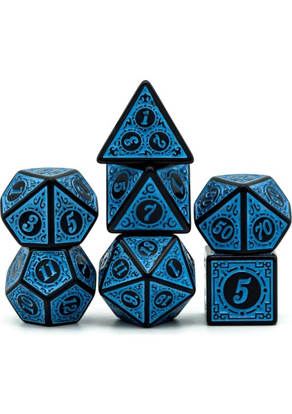 Mavi Stil Rune Penceresi Kafes Dnd Zar Seti D4~D20 Warhammer Dungeons And Dragons Için Çokyüzlü Zar Rol Yapma Masa Oyunu ​mtg Rpg D&d (Yurt Dışından)