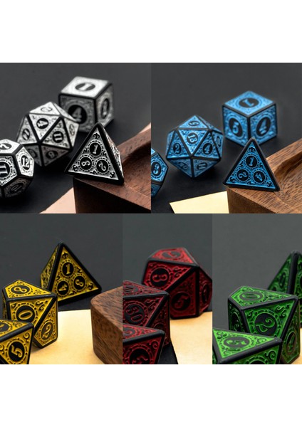 Mavi Stil Rune Penceresi Kafes Dnd Zar Seti D4~D20 Warhammer Dungeons And Dragons Için Çokyüzlü Zar Rol Yapma Masa Oyunu ​mtg Rpg D&d (Yurt Dışından)