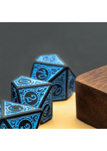 Mavi Stil Rune Penceresi Kafes Dnd Zar Seti D4~D20 Warhammer Dungeons And Dragons Için Çokyüzlü Zar Rol Yapma Masa Oyunu ​mtg Rpg D&d (Yurt Dışından)