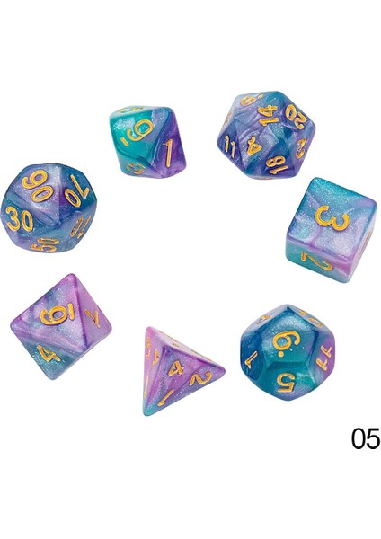 No.5 Tarzı Et Dikromatik D4 D6 D8 D10 D12 D20 Çokyüzlü Zar Numaraları Aramalar Masaüstü Masa Masa Oyunu (Yurt Dışından)