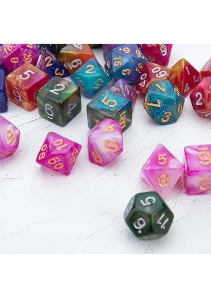 No.5 Tarzı Et Dikromatik D4 D6 D8 D10 D12 D20 Çokyüzlü Zar Numaraları Aramalar Masaüstü Masa Masa Oyunu (Yurt Dışından) modelleri