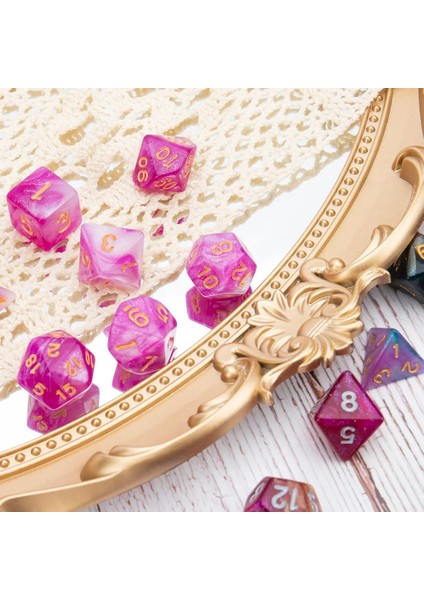 No.5 Tarzı Et Dikromatik D4 D6 D8 D10 D12 D20 Çokyüzlü Zar Numaraları Aramalar Masaüstü Masa Masa Oyunu (Yurt Dışından) indirimleri