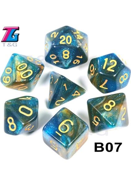 B07 Stili Renkli Evren Galaxy Zar Seti D4-D20 Dnd Rpg Noel Hediyesi Seçmek Için En Iyi Giftolors (Yurt Dışından)