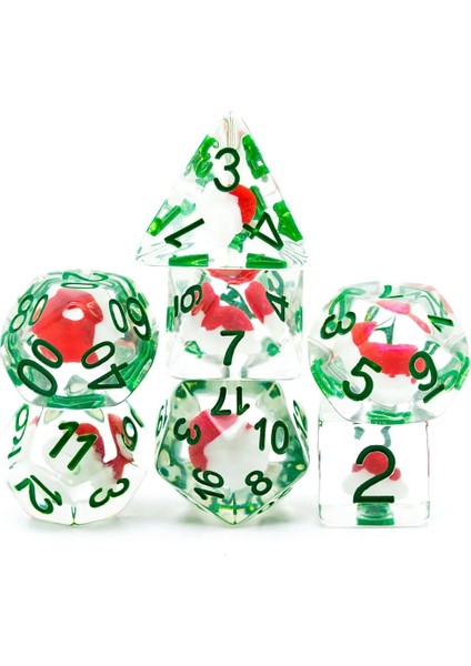 Noel Şapka Stili Et Xmas Dnd Zar D&d Dice D4 D6 D8 D10 D% D12 D20 Çokyüzlü Oyunlar Zar Seti Masa Oyunları Için Mtg Rpg (Yurt Dışından)