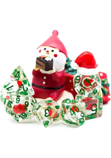 Noel Şapka Stili Et Xmas Dnd Zar D&d Dice D4 D6 D8 D10 D% D12 D20 Çokyüzlü Oyunlar Zar Seti Masa Oyunları Için Mtg Rpg (Yurt Dışından) fiyatları