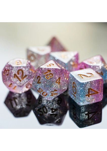 Mor Mavi Gri Tarzı Et Dnd Zar 3 Katmanlar Glitter D&d Zar D4 D6 D8 D10 D% D12 D20 Çokyüzlü Oyunlar Masa Oyunları Için Zar Seti Mtg Rpg (Yurt Dışından) indirimleri