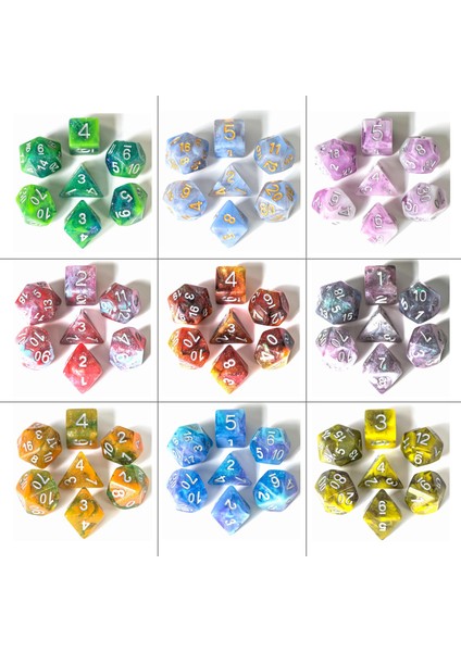 BL02 Mavi Gri Tarzı Et Sparkle Galaxy Dnd Zar D&d Dice D4 D6 D8 D10 D% D12 D20 Çokyüzlü Oyunlar Zar Seti Masa Oyunları Için Mtg Rpg (Yurt Dışından) fiyatları