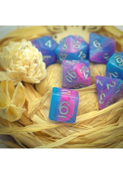 BL02 Mavi Gri Tarzı Et Sparkle Galaxy Dnd Zar D&d Dice D4 D6 D8 D10 D% D12 D20 Çokyüzlü Oyunlar Zar Seti Masa Oyunları Için Mtg Rpg (Yurt Dışından) fırsatları